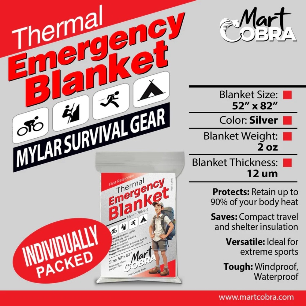 ❤️ Emergency Thermal Blanket Compact